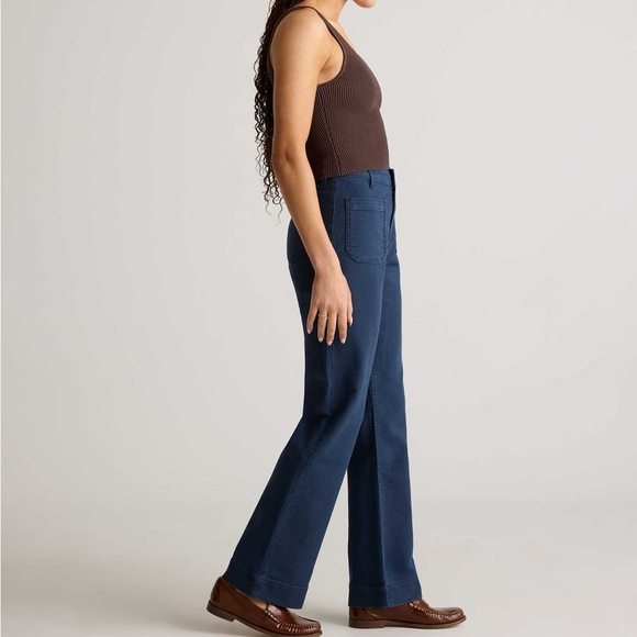 Quince French Terry Wide Leg Pants Deep Navy - Picture 4 of 6